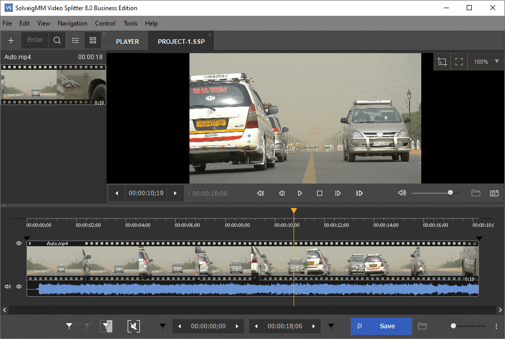 Video Splitter zooming feature