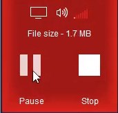 If you need to stop and then resume audio recording on Windows 7 / Vista you can use the interface buttons that stand for “Stop”, “Pause”, “Start”.