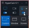 find the microphone icon on the HyperCam interface and turn off the sound taping