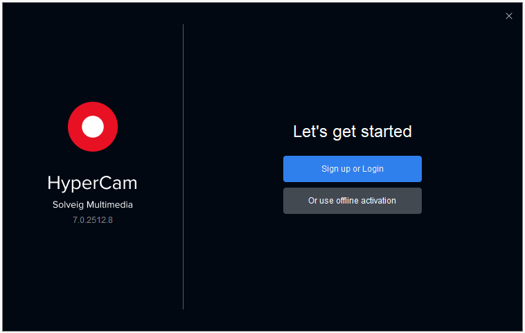 HyperCam 7 registration - Step 1