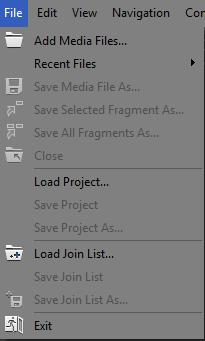 "File" menu