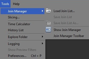 "Join manager" submenu