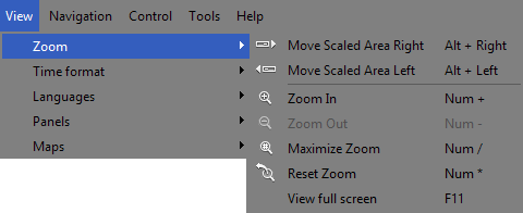 "Zoom" menu