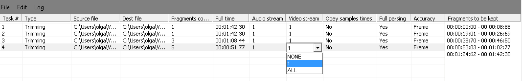 Tasks in Batch Manager