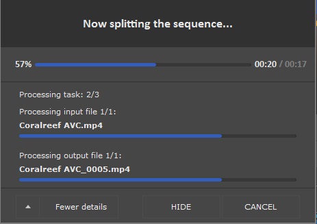 Batch progress window