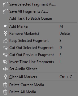 Slider context menu