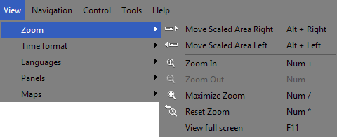 Zoom submenu