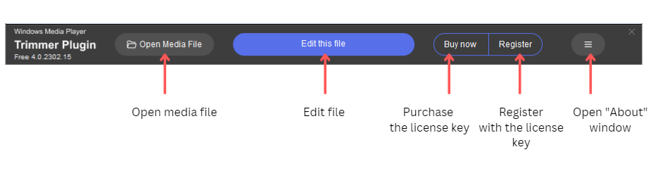 WMP Trimmer Plugin GUI controls before loading file