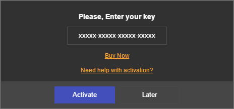 Enter your license key