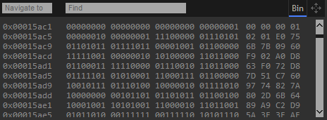 Hex data window