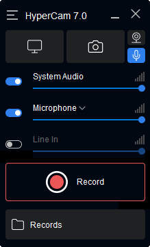 Audio recording window