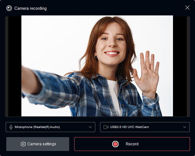 Camera recording window